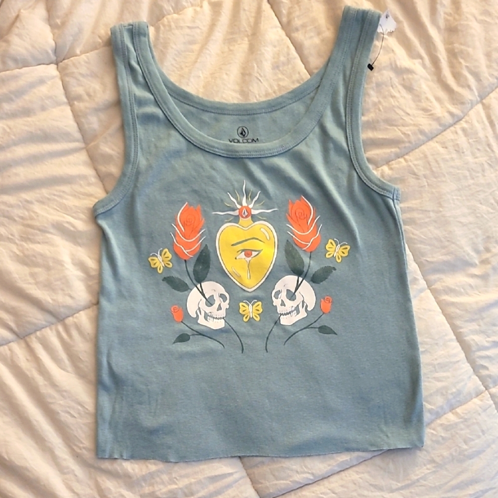 Volcom Cotton Graphic Tank Top Size M Super Soft NWOT
